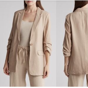 DKNY Ruched 3/4 Sleeve Blazer SZ M